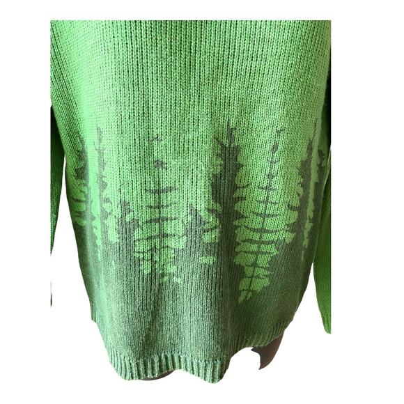 Green forest knit long sleeve sweater casual size large gorpcore mountain - Picture 4 of 6